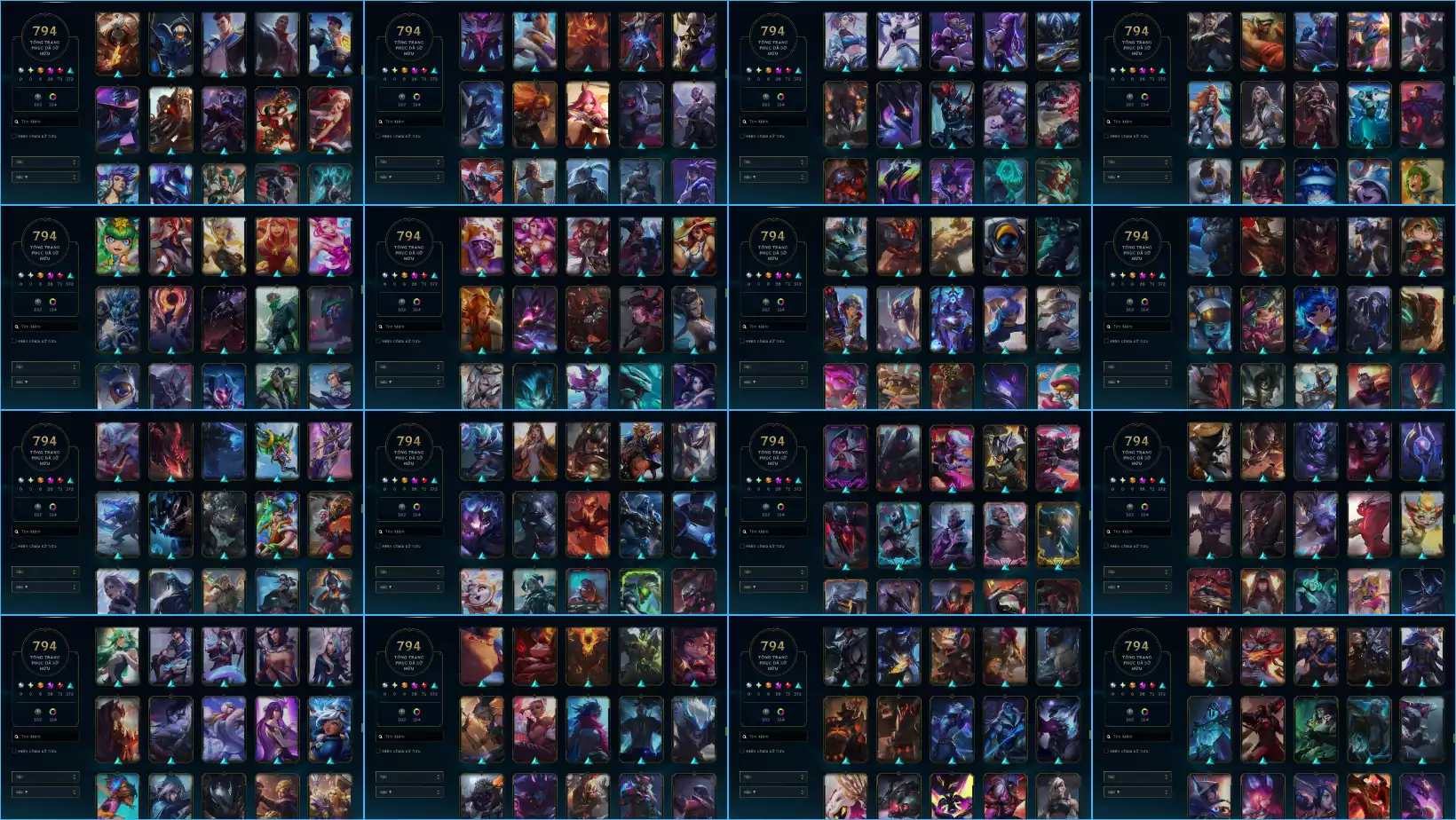 Ảnh LOL TFT VIP  Rank TFT Lục Bảo 3 - Rất Nhiều Khung Đẹp  794 Skin - Lv 527 - Full Tướng - Nhiều Hàng Hiệu Đa Sắc 170 - Còn Đổi Tên  TFT - TFT VIP Như Ảnh  Thông Tin Hỗ Trợ Đầy Đủ - Bảo Hành 100%